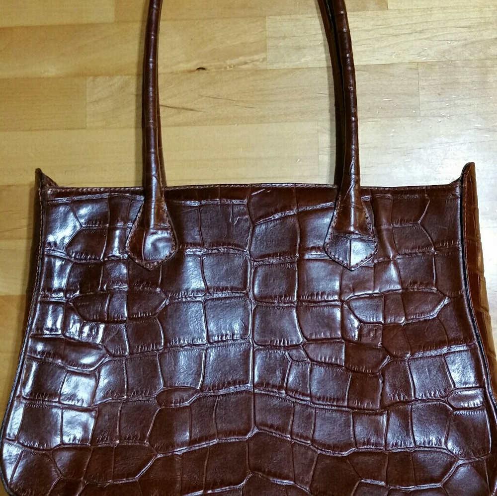 Italian Leather Claudia Crocodile Handbag Purse